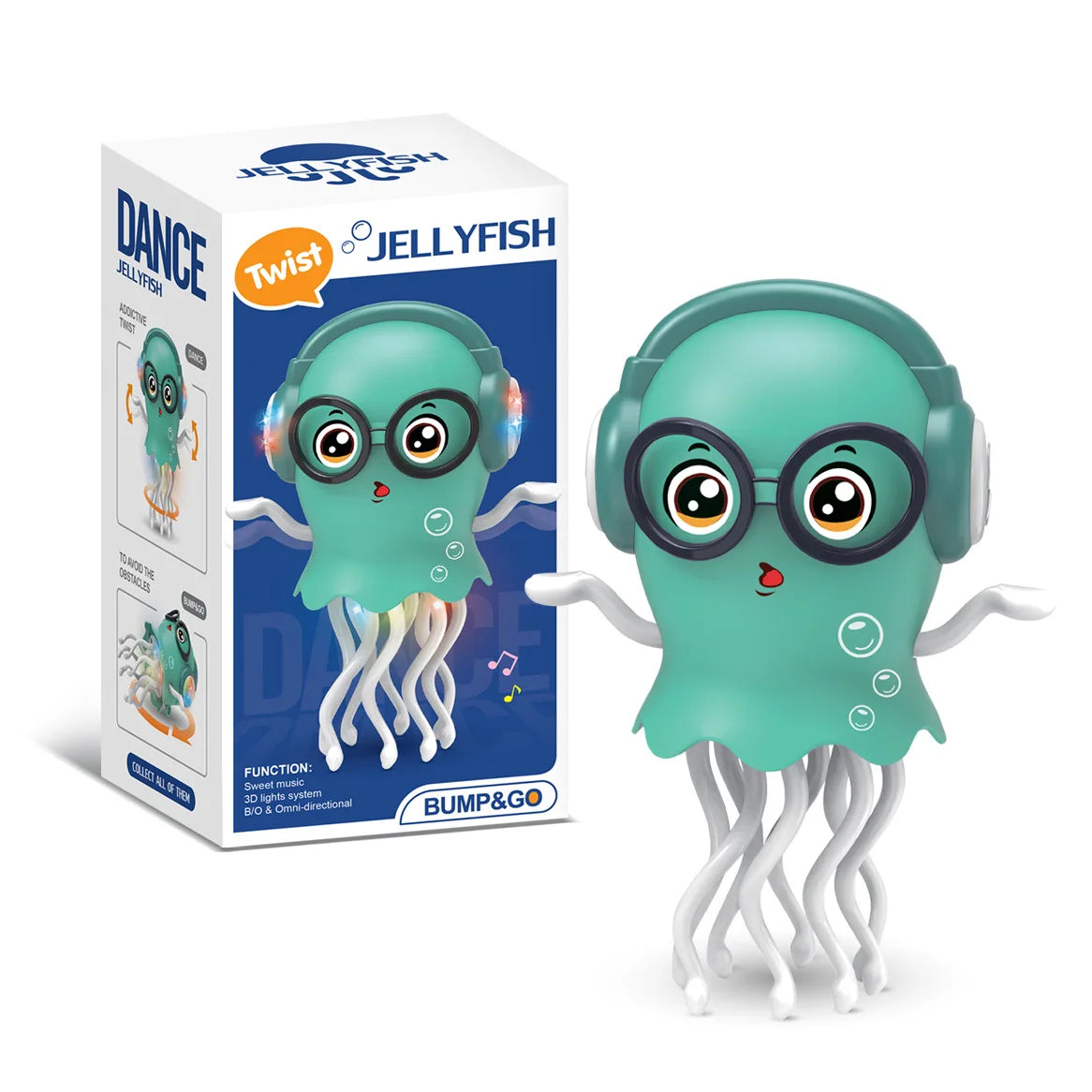 Electric Dancing Octopus Jellyfish Toy Eight-Arm Automatic Obstacle Avoidance Toy for Children's Intelligence Development