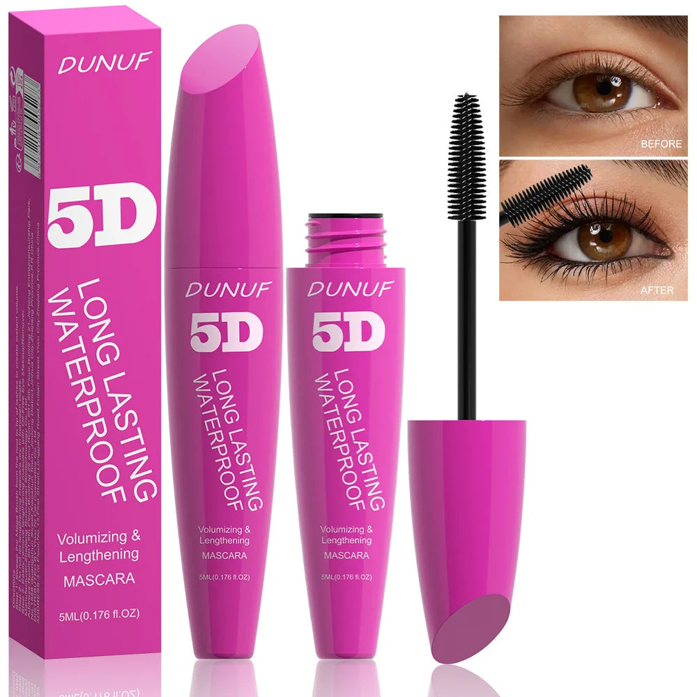 5D Waterproof Mascara Cream Thick Slender 24h Volumizing Lash Makeup Eyelash Curling Lengthening Lasting Eyelash Cream