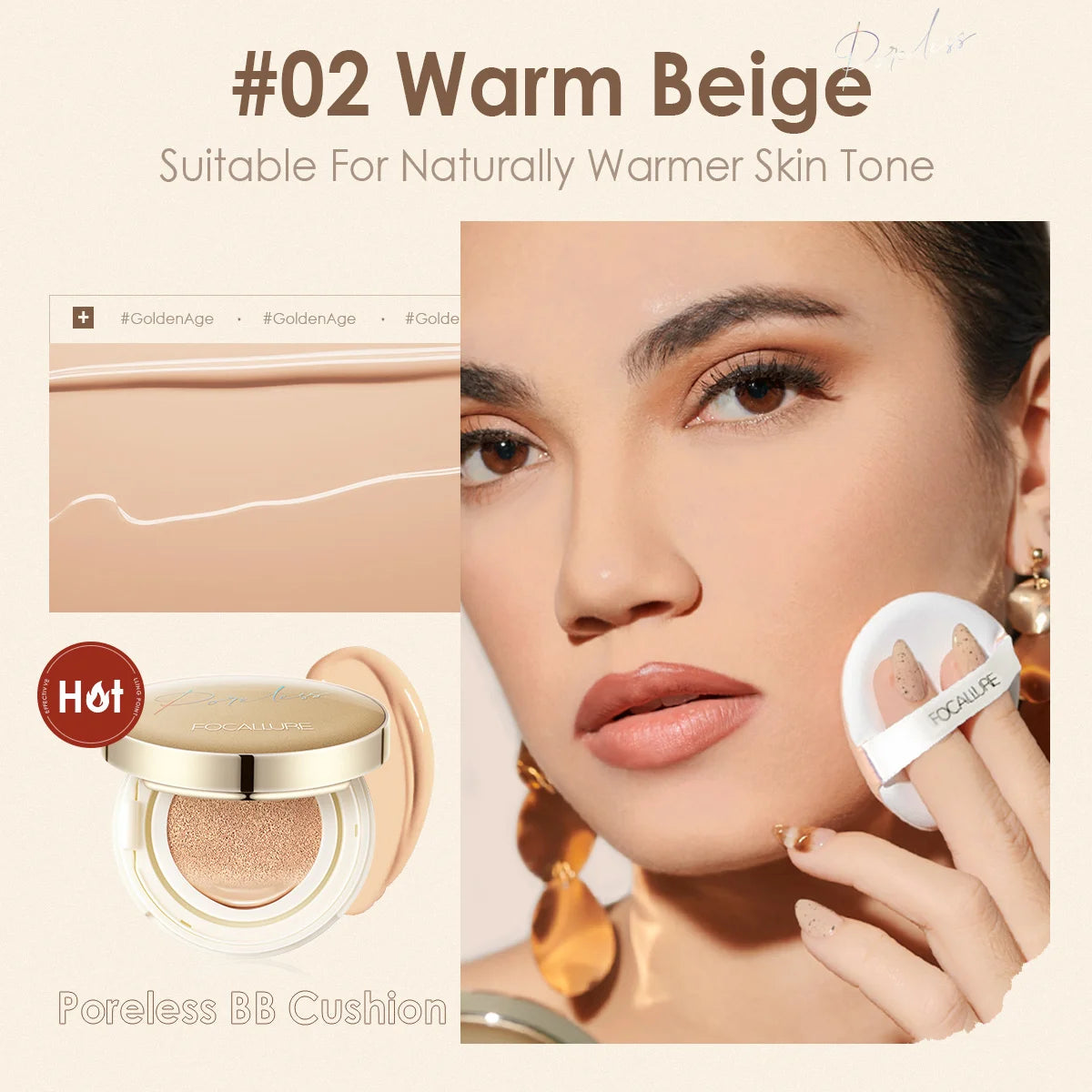 FOCALLURE BB Air Cushion Matte Foundation Cream Oil control Concealer Whitening Moisturizing Makeup Cosmetic Brighten Face Base