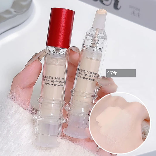 Porcelain White Light Concealer Pen Full Coverage Cover Dark Circles Acne Pores Press Concealer Matte Foundation Cream Cosmetic