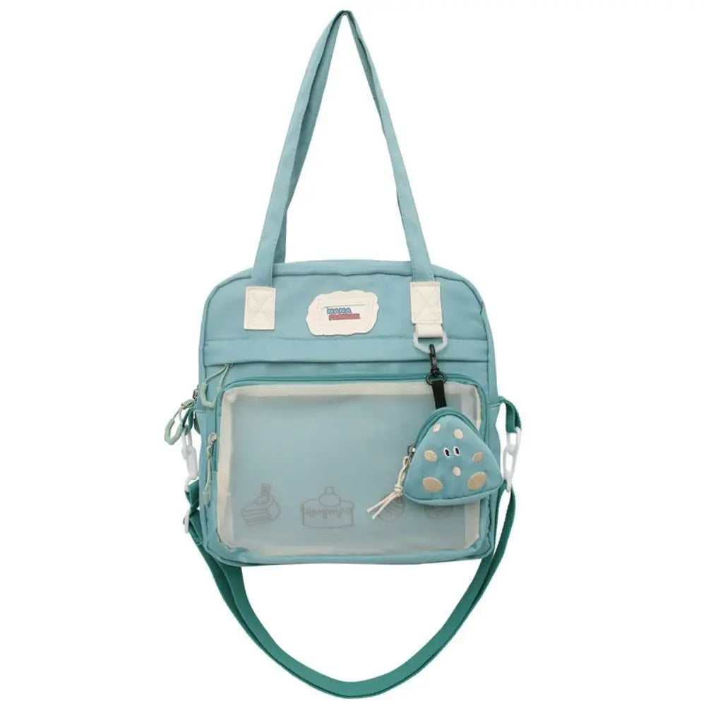 Clear Small Ita Bag Multi-purpose Transparent Pocket Pin Display Bag with Silk Ribbon Japanese Style Pin Display Backpack Girls