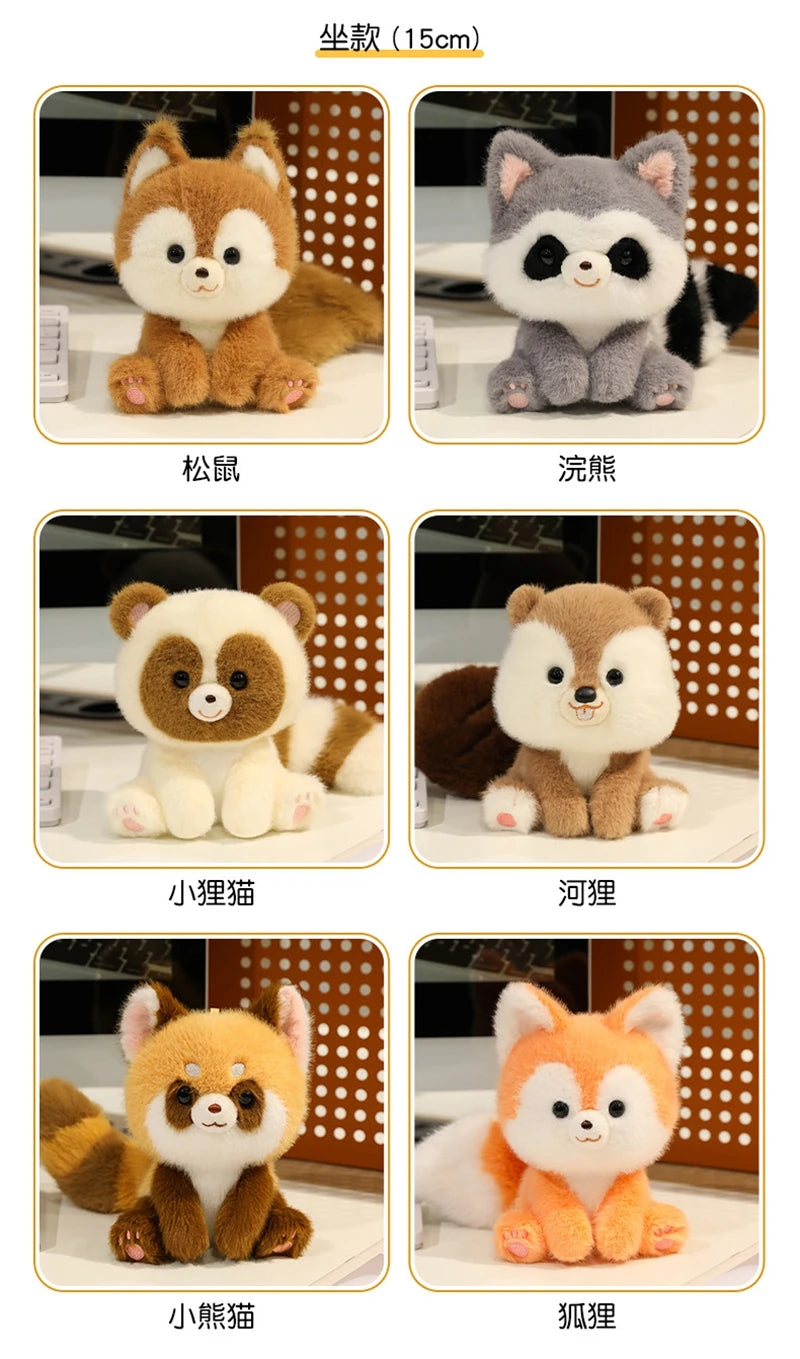Cute Sitting Animals Red Panda Fox Sloth Cat Soft Plush Dolls Stuffed Capybara Pig Plushie Baby Toys Gifts For Children