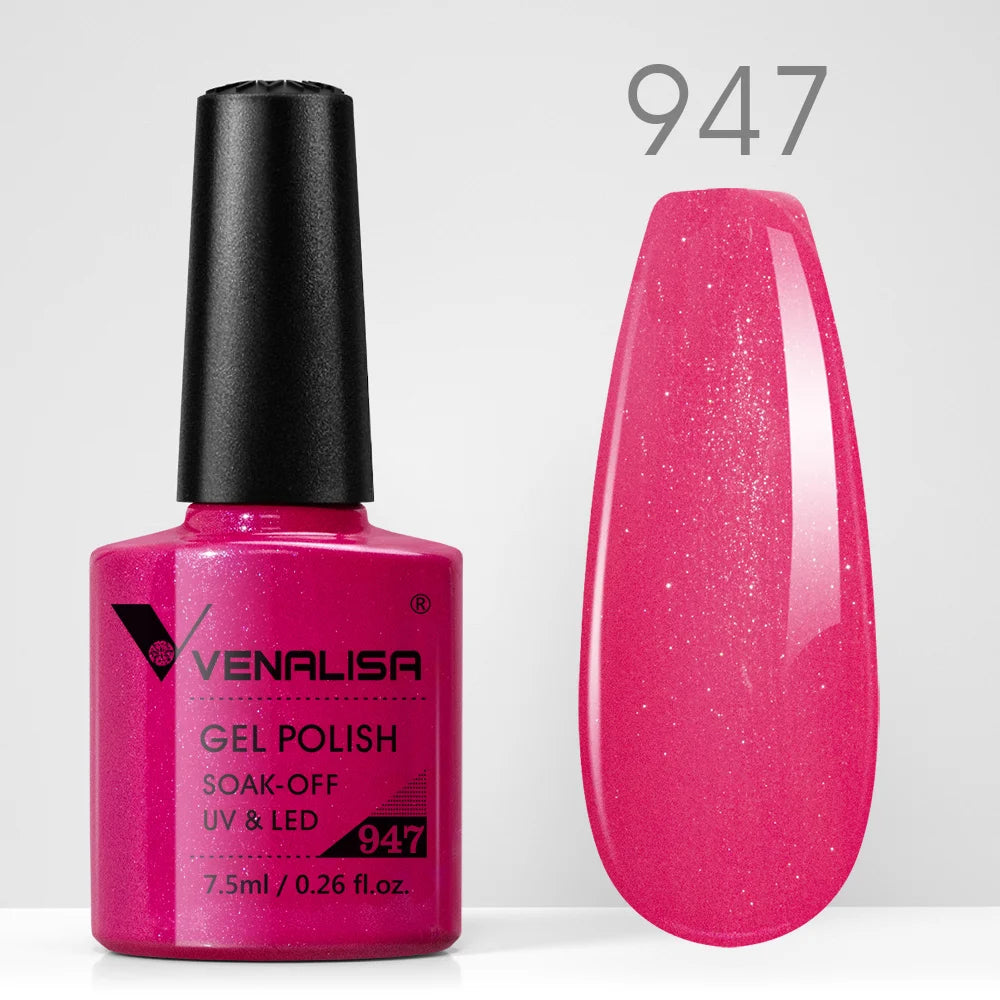 VENALISA Nail Gel Polish Semi Permanent Gellack Nail Art Salon TPO Free Glitter 7.5ml Soak off Organic UV LED Nail Gel Varnish