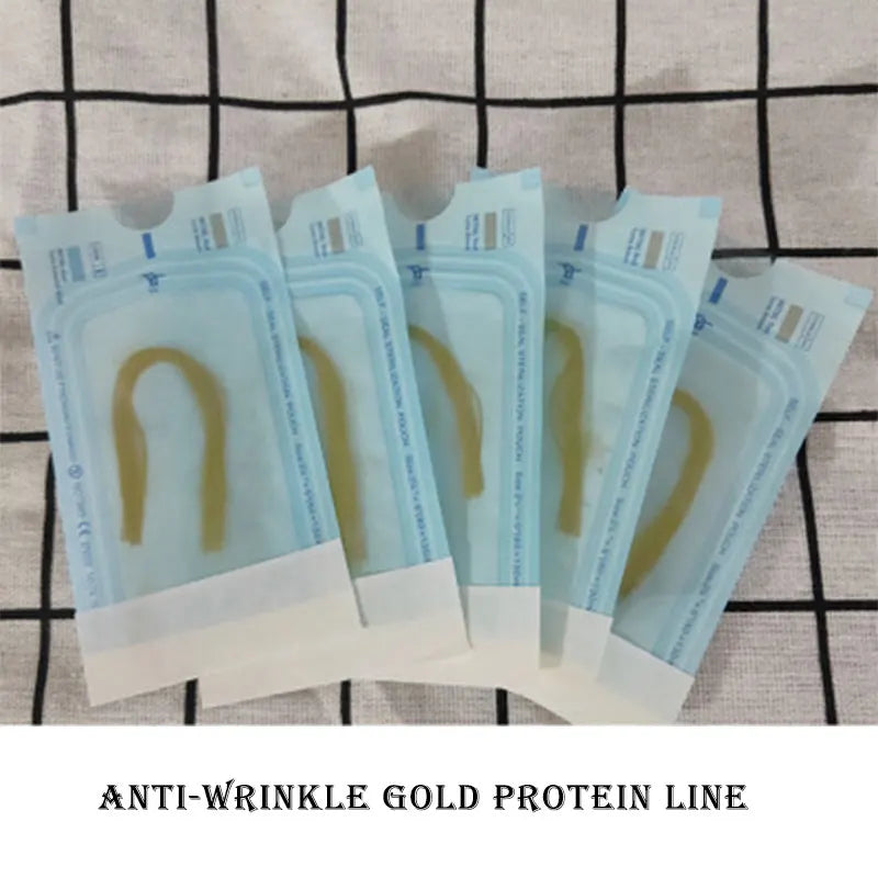 5Bags/60Pcs Absorbable Anti-wrinkle Face Filler Women Beauty Care Skin Collagen Based Protein Thread Gold Protein Line Skin Care