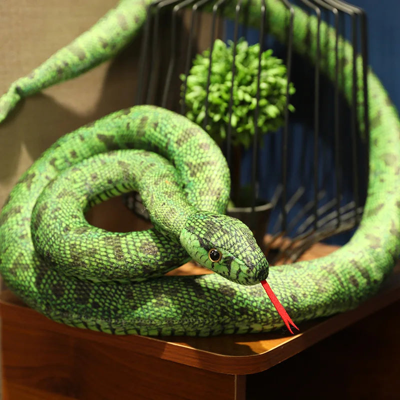 Artificial Python Plush Toy Long Snake Yellow Orange Green Python Plush Toy Decorate The House Holiday Decorations