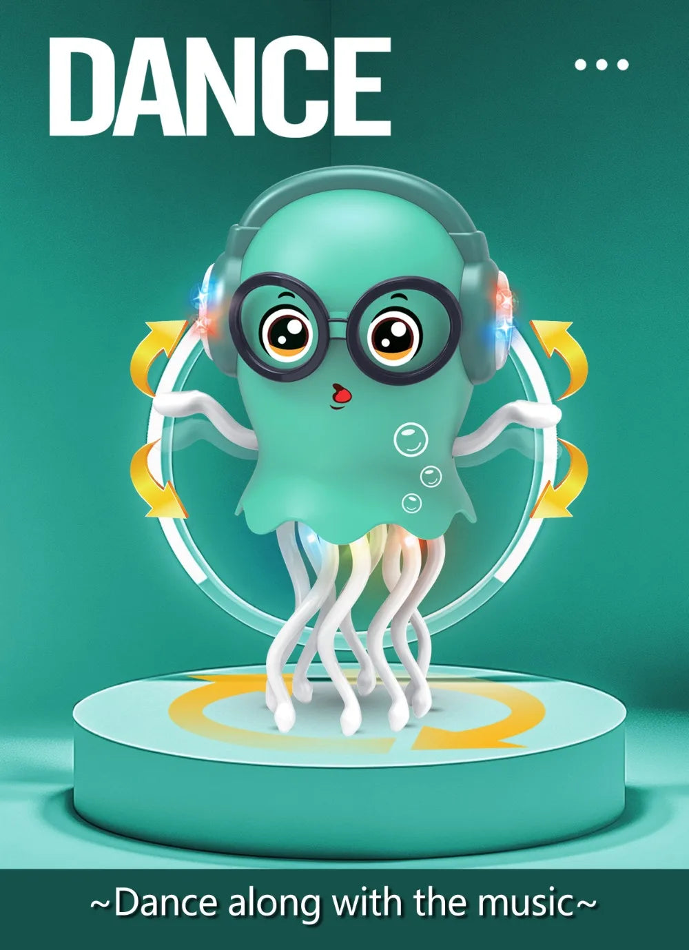 Electric Dancing Octopus Jellyfish Toy Eight-Arm Automatic Obstacle Avoidance Toy for Children's Intelligence Development