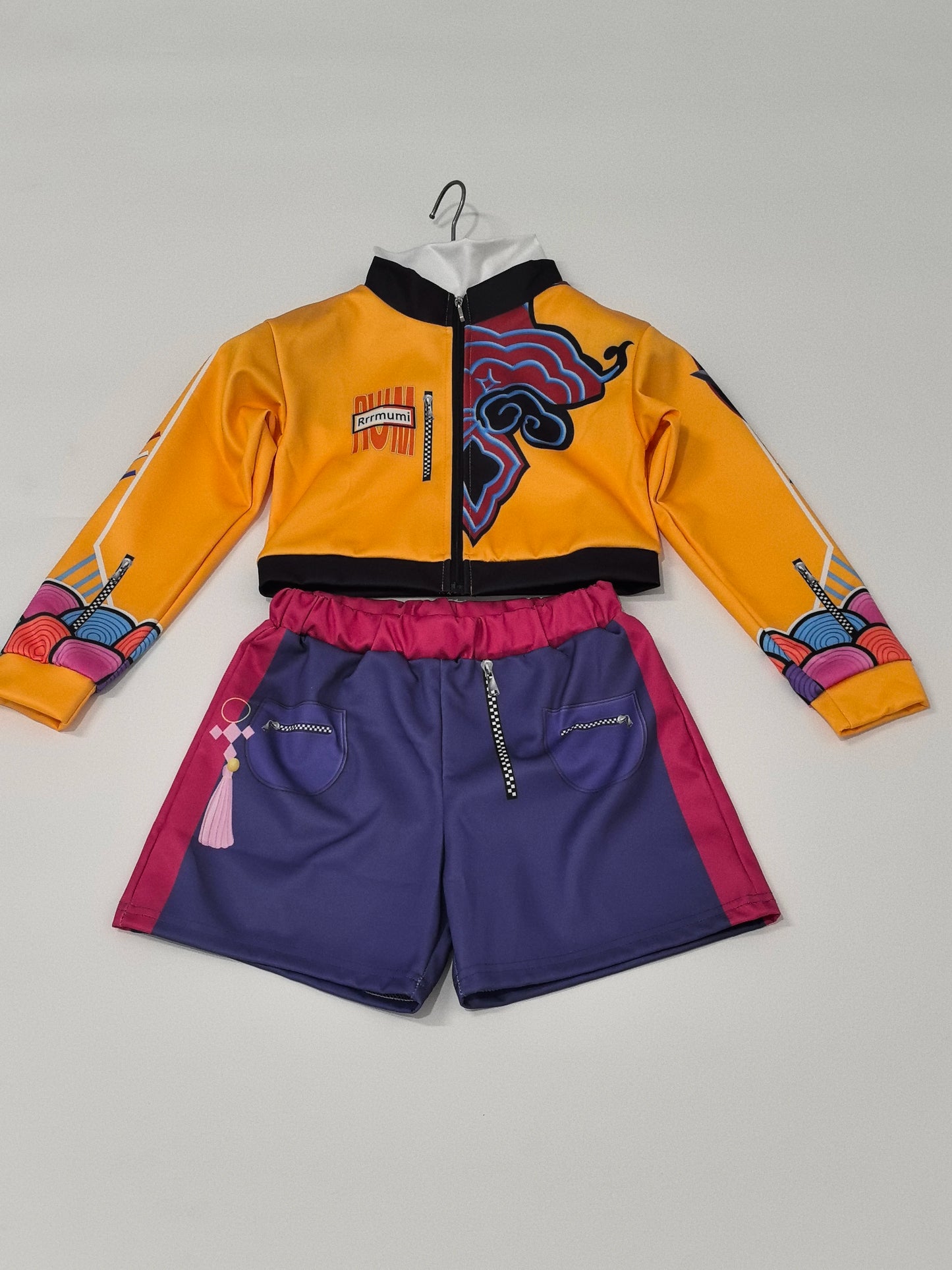 K-Pop Rumi Zoey Mira Demon Hunters Cosplay Costume for Girl Halloween Stage 3D Printed Pattern Role Play Clothes