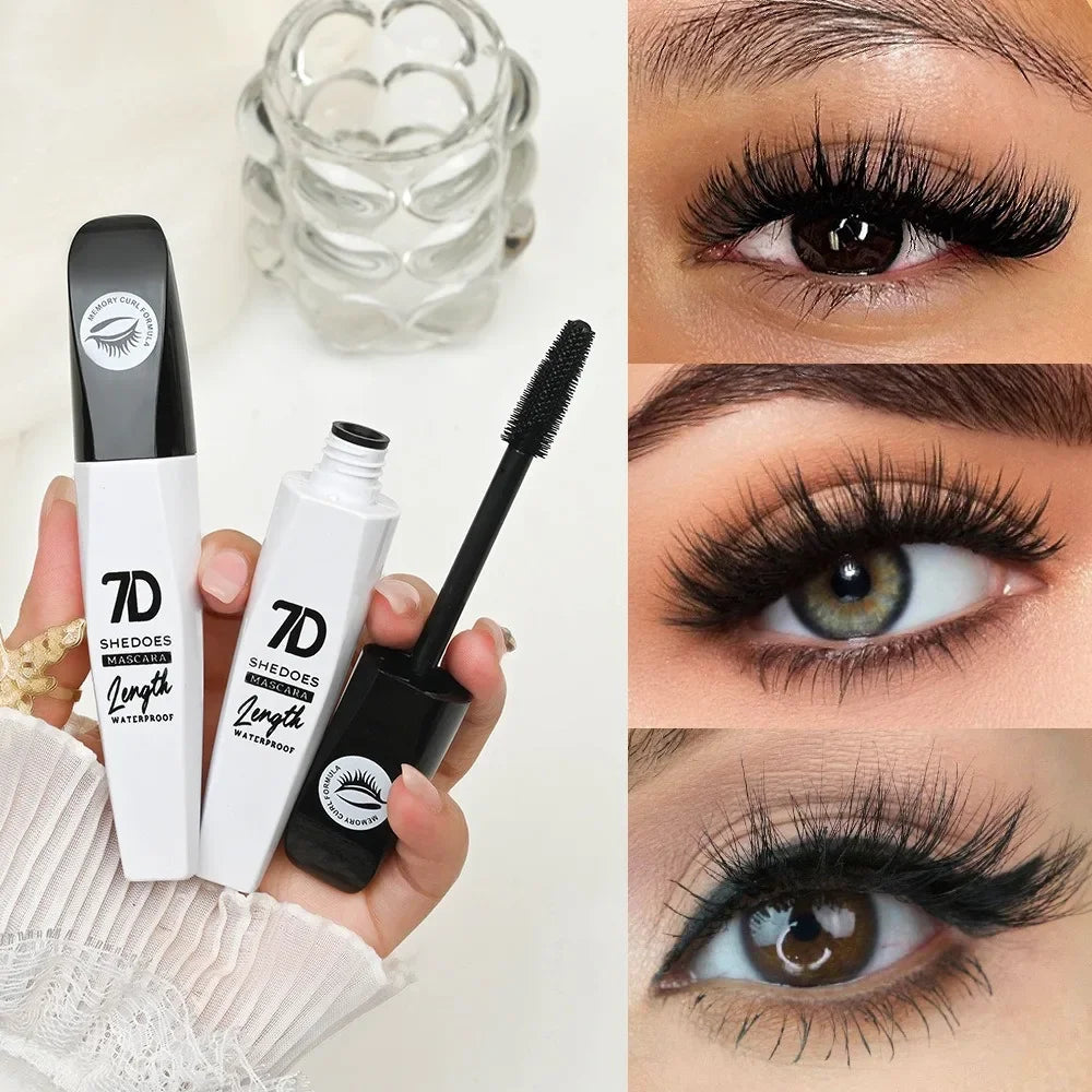 1/2/3PCS 7D Fiber Mascara Ultra Lengthening & Thickening Mascara Brush False Eyelash Effect Waterproof Mascara Black Fiber Masca