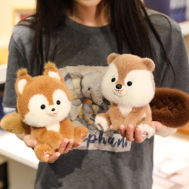 Cute Sitting Animals Red Panda Fox Sloth Cat Soft Plush Dolls Stuffed Capybara Pig Plushie Baby Toys Gifts For Children