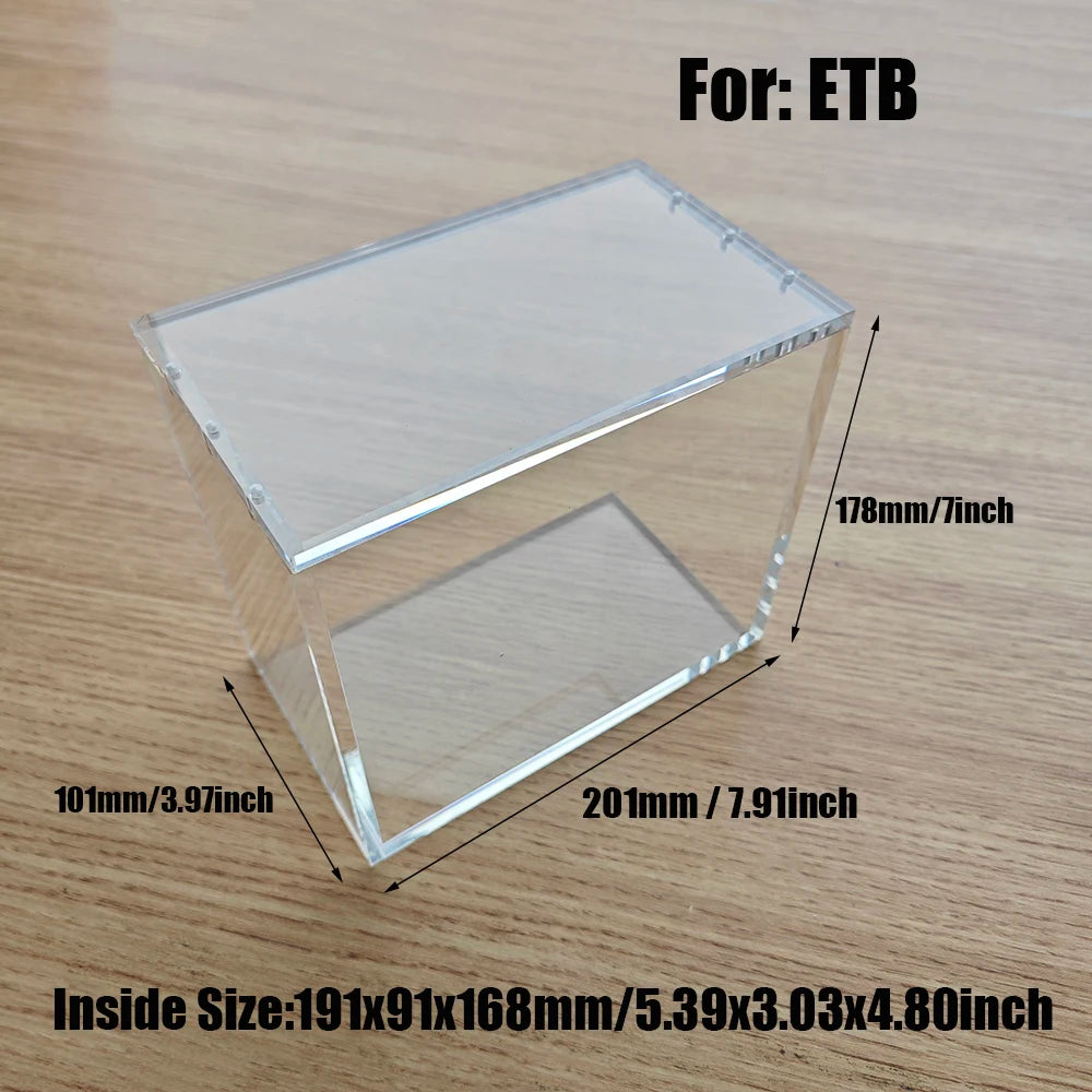 DISPLAY BOX For POKE Acrylic Dust-Proof Booster Show Case ETB Protection Poke Box Protector Transparent Plastic Acrylic Case