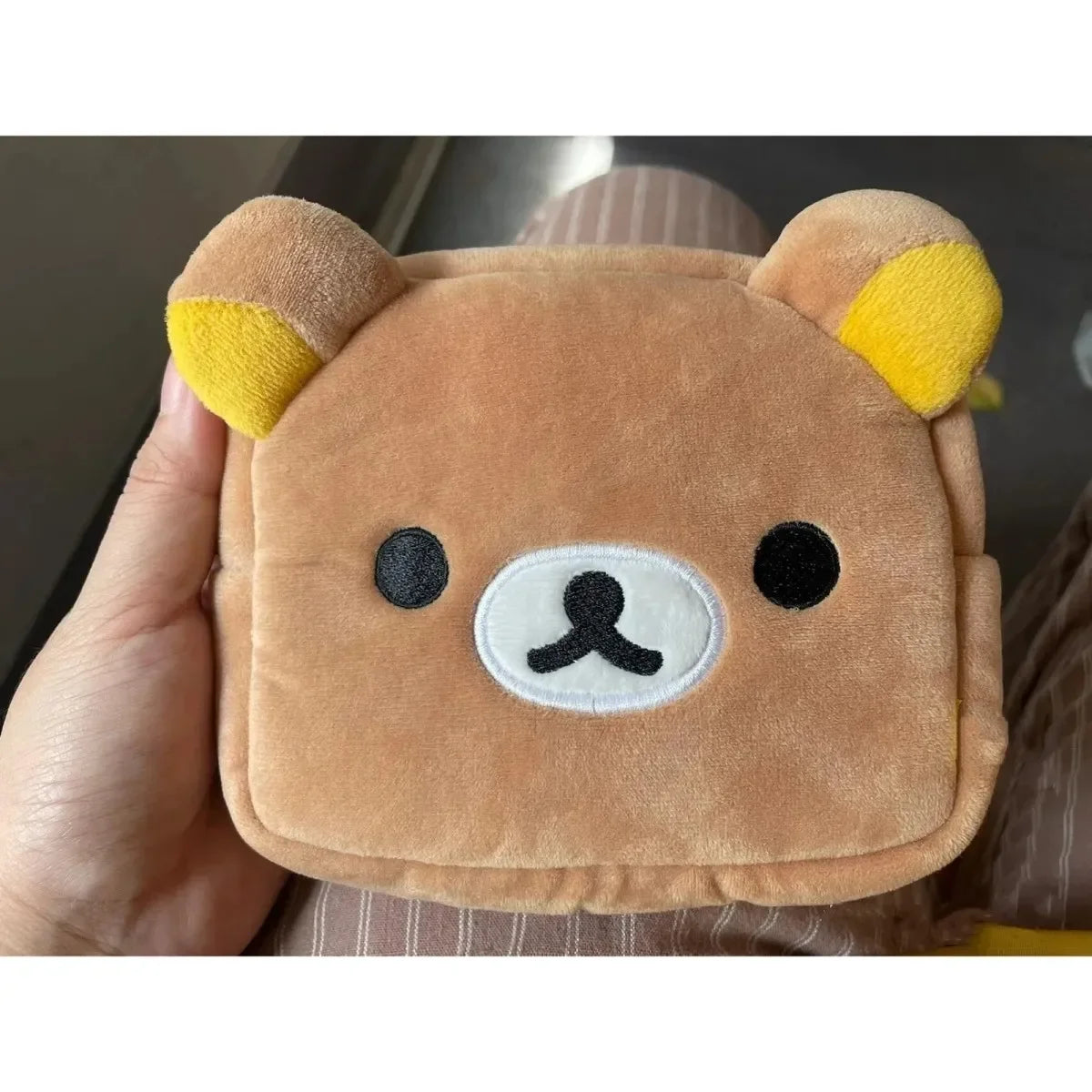 Kawaii Rilakkuma Pencil Bag Makeup Organizer Storage Bag Cartoon Bear Plush Multi Case Kawaii Cosmetic Bags Vanity Beauty Case