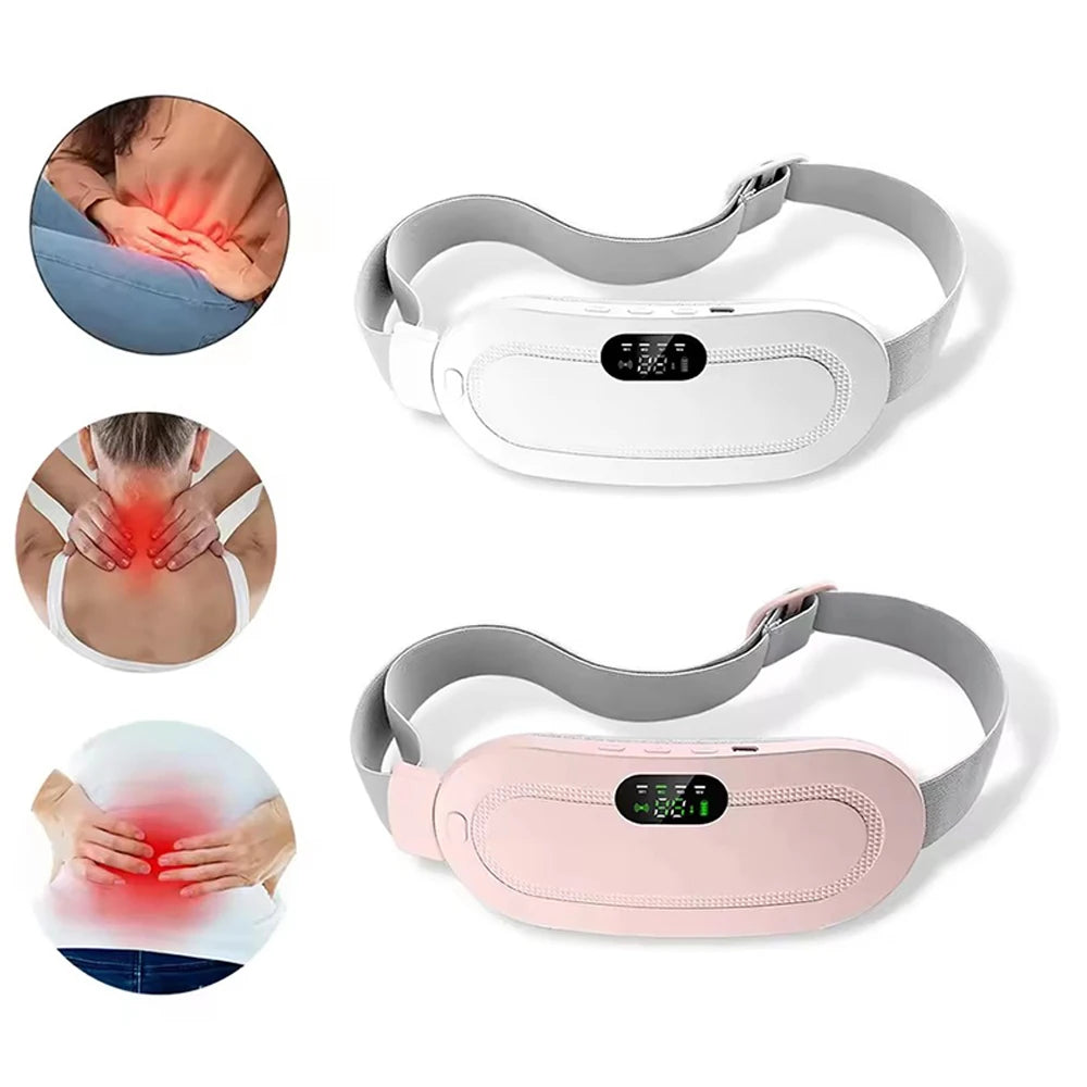 NEW Electric Period Cramp Massager Vibrating Pad Belt for Menstrual Colic Relief Pain Waist Abdominal Palace Belt