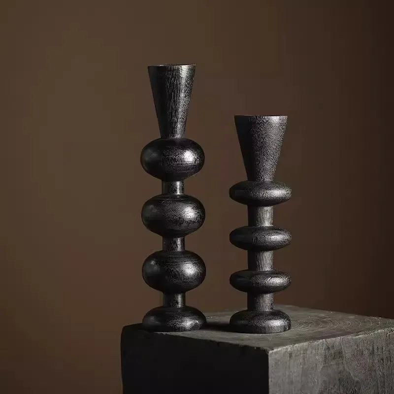 Retro Wooden Candle Holder