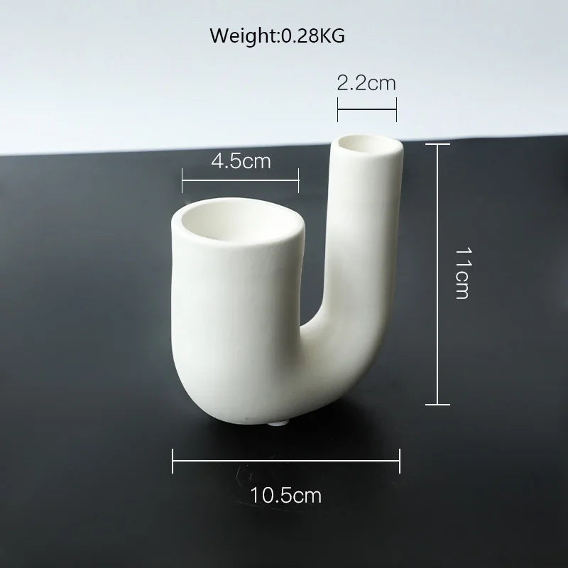Nordic Ceramic Candlestick Holder White Candle Holders Candle Holder Wedding Table Living Room Home Ornament Decoration