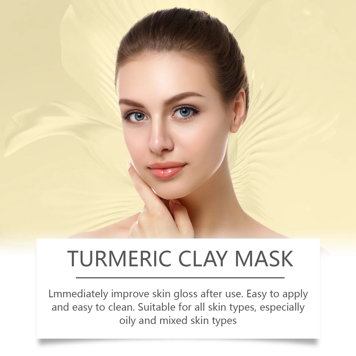 Turmeric Vitamin C Clay Mask Deep Cleansing Dull Skin Brighten Refining Pores Oil Control Dark Spot Remover Face Masks Skincare