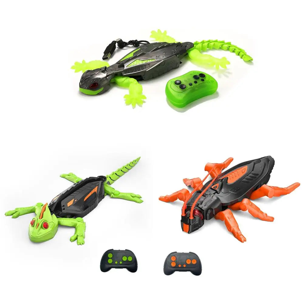 Remote Control Wall Climbing Gecko Robot Toy for Kids, Rechargeable, Halloween Novelty Gift, Anti-Fall Design, Easy to Operate