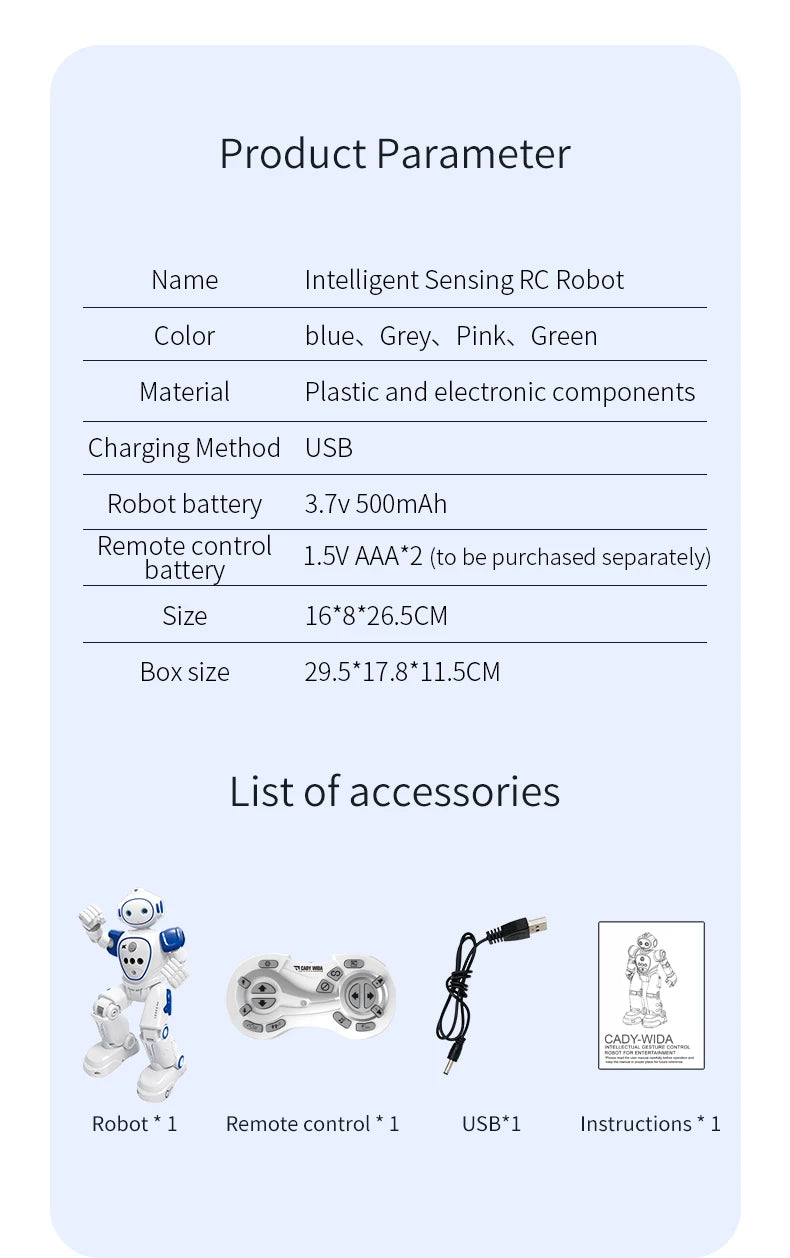 Robot Rc Emo Samrt Intelligent 2.4G Infrared Sensor Wireless Dance Music Robo Remote Control Programming Robot Toys for Girls