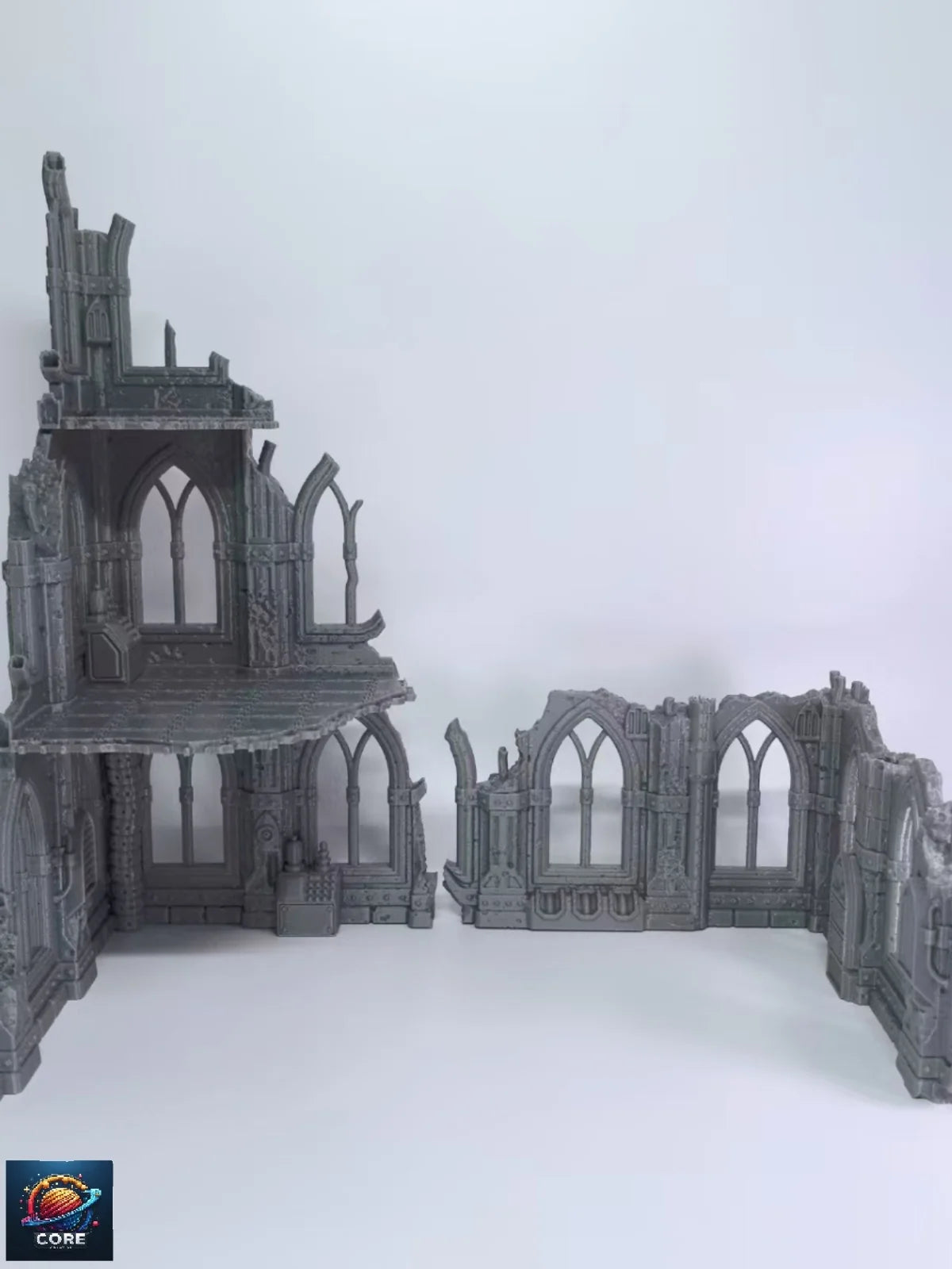 Gothic Sci-Fi Wargame 3D Printed Ruined Building Model Hammer 40K Magic Realms Vintage Fsy Architectural Structure