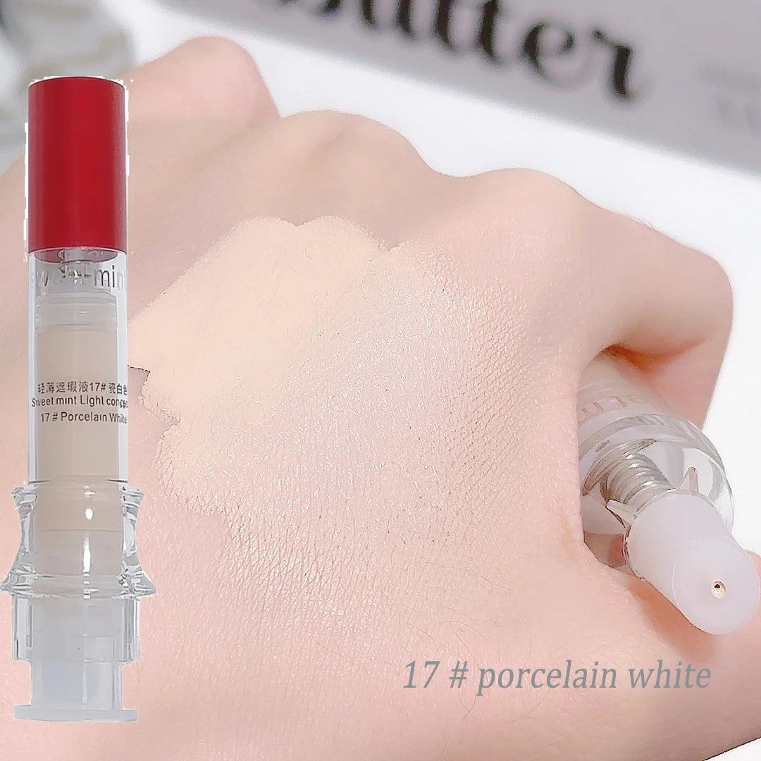 Porcelain White Light Concealer Pen Full Coverage Cover Dark Circles Acne Pores Press Concealer Matte Foundation Cream Cosmetic