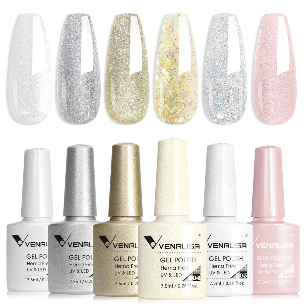Venalisa Nail Gel Polish Fall Nails HEMA/TPO FREE Winter Christmas Color Kit Soak off UV LED Semi Permanent Nail Gel 6pcs Kit