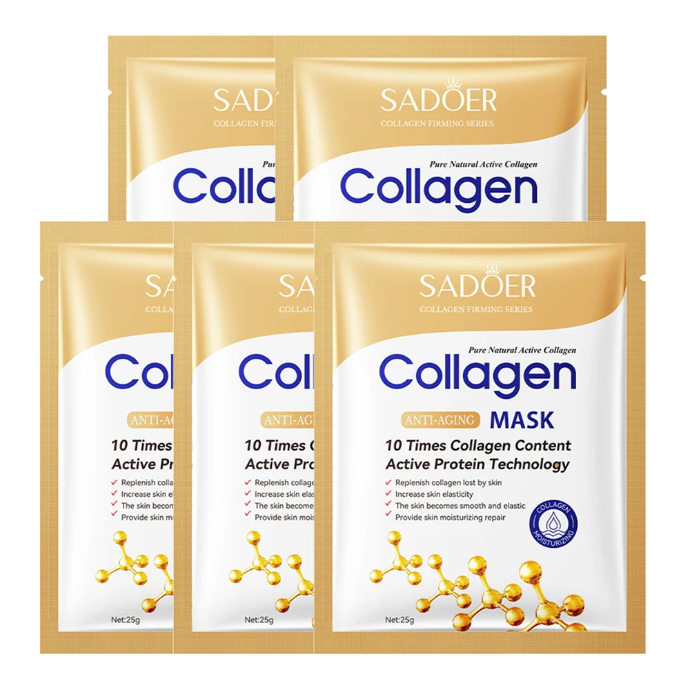 1/5/10/20pcs Collagen Facial Mask Moisturizing Brightening Lifting Skincare Treatment Face Masks Kit