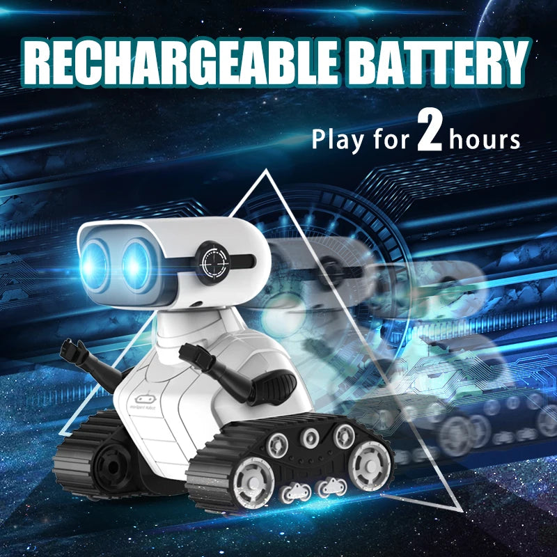 Ebo Robot Toys Rechargeable RC Robot For Kids Boys And Girls Remote Control Toy With Music And LED Eyes Gift For Children's