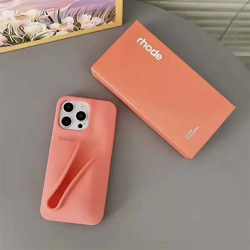 Hot Lemontini Phone Case for IPhone 11 12 13 14 15 16 17 Pro Max Plus 17 Air Lip Gloss Holder Silicone Matte Lipstick with Box