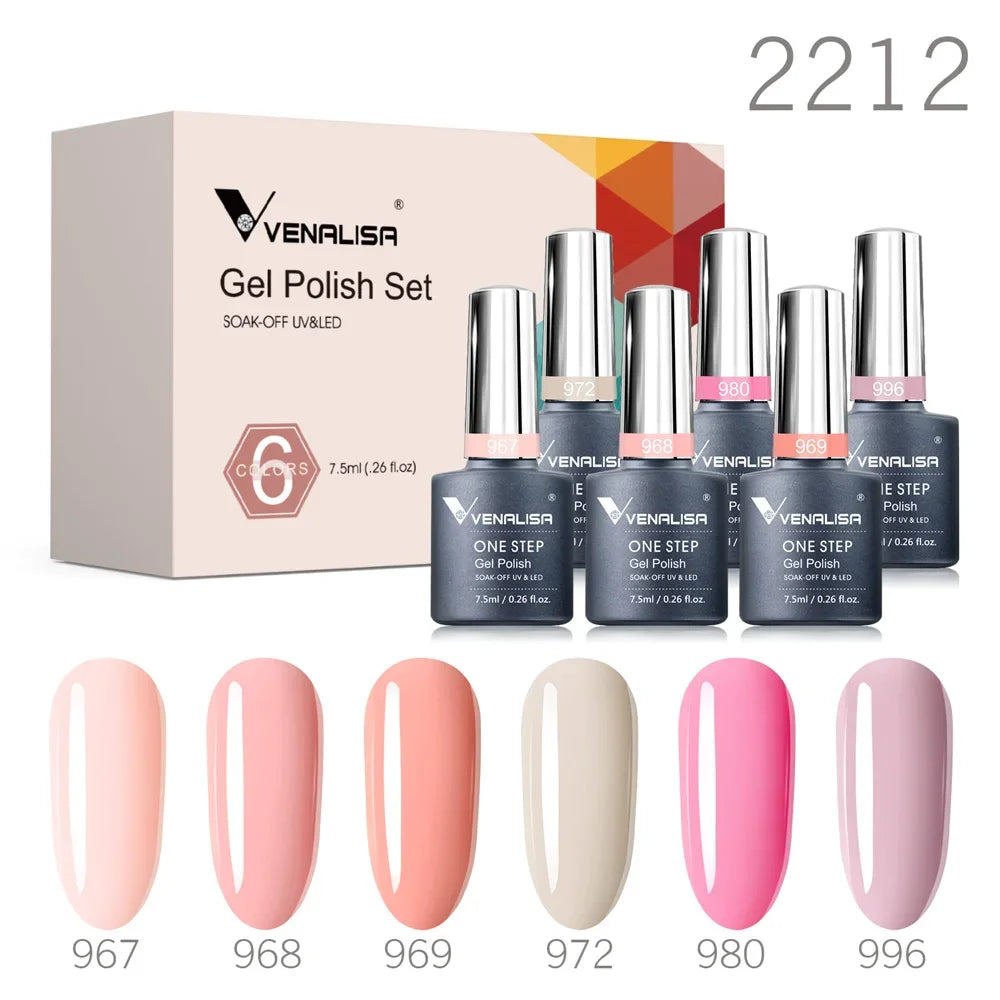 Venalisa Nail Gel Polish Fall Nails HEMA/TPO FREE Winter Christmas Color Kit Soak off UV LED Semi Permanent Nail Gel 6pcs Kit