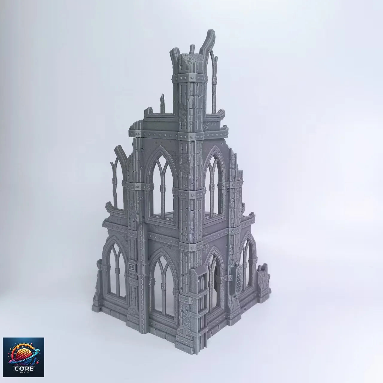 Gothic Sci-Fi Wargame 3D Printed Ruined Building Model Hammer 40K Magic Realms Vintage Fsy Architectural Structure