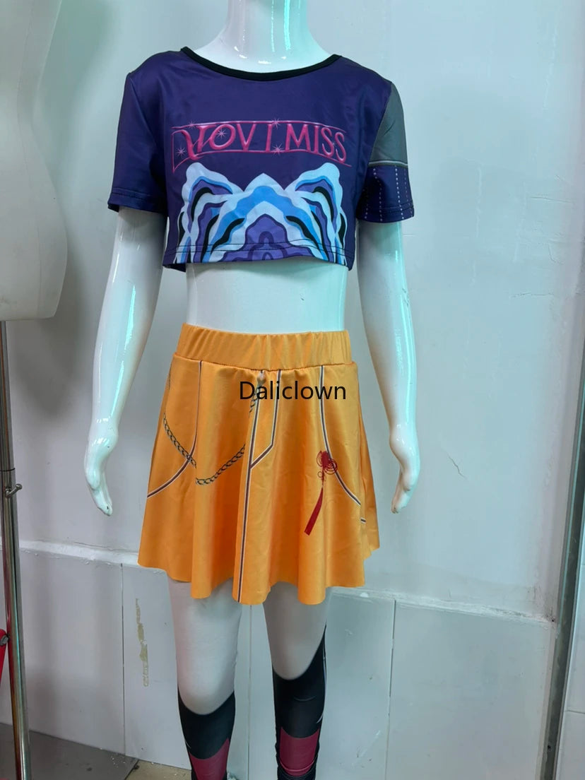 Huntrix KPop Demon Hunters Mira Zoey Rumi Cosplay Costume Kids Baby Girls Birthday Party Dress Anime Uniform Halloween Costume