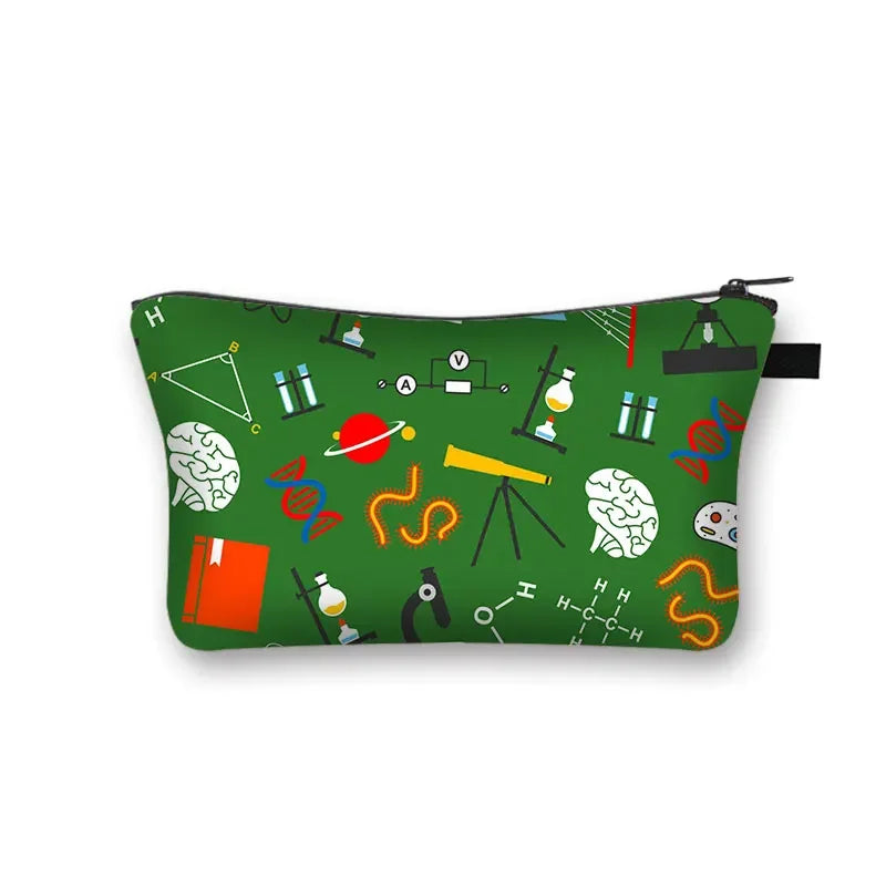 Periodic Table of Elements Print Cosmetic Case Science Chemistry Makeup Storage Pouch Beauty Bag Napkin Bag Lipstick Bag Gift