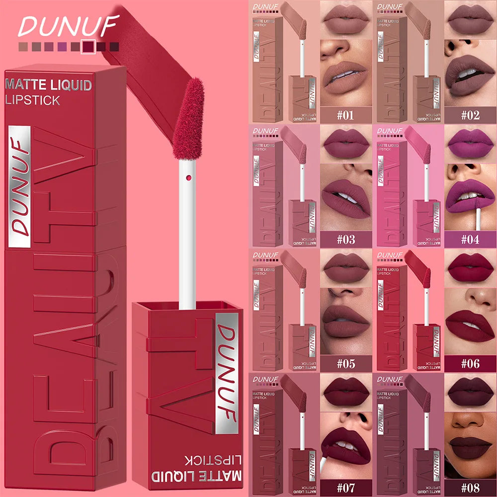 Velvet Matte Lipstick Set 8Pcs Waterproof Long Wearing Moisturizing Lip Glaze Non Transfer Smudge Proof Lip Color