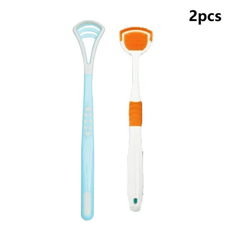 Tongue Scraper Oral Cleaner Brush Soft Silicone CleaningTongue Toothbrush Mouth Fresh Breath Scraping Hygiene Care Tools