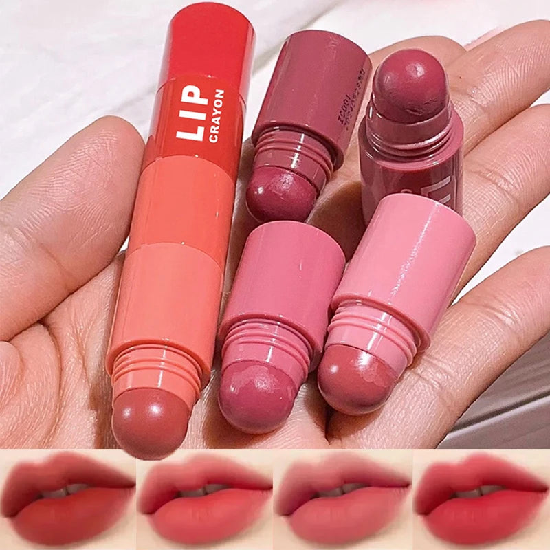 4 In 1 Nude Matte Lipstick Pencil Kit Velvet Sexy Red Lip Tint Non-stick Cup Multicolour Lipstick Pen Makeup Lips Cosmetic Set