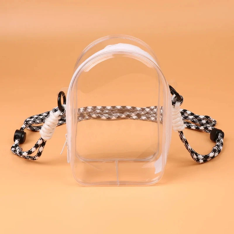 Labubu Transparent Display Bag Protector Case For 15/17cm Labubu V2 Sitting Party Pvc Storage Bag Doll Outfit Accessories