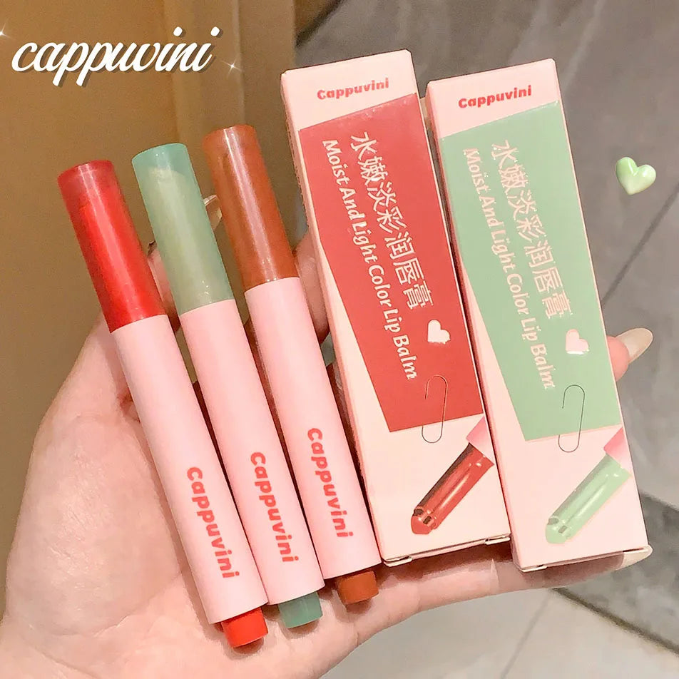 Rose Shimmer Heart Lipstick Pen Hydrating Jelly Solid Lip Gloss Tinted Mirror Water Gloss Pink Pomelo Color Lip Balm Cosmetics