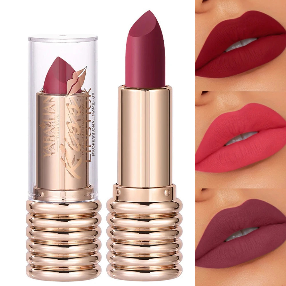 Threaded Long-lasting Matte Lipstick With Smudge-Proof Formula Velvet Lips Sauce Color Liner Pencil For Women's Makeup Cosmetic
