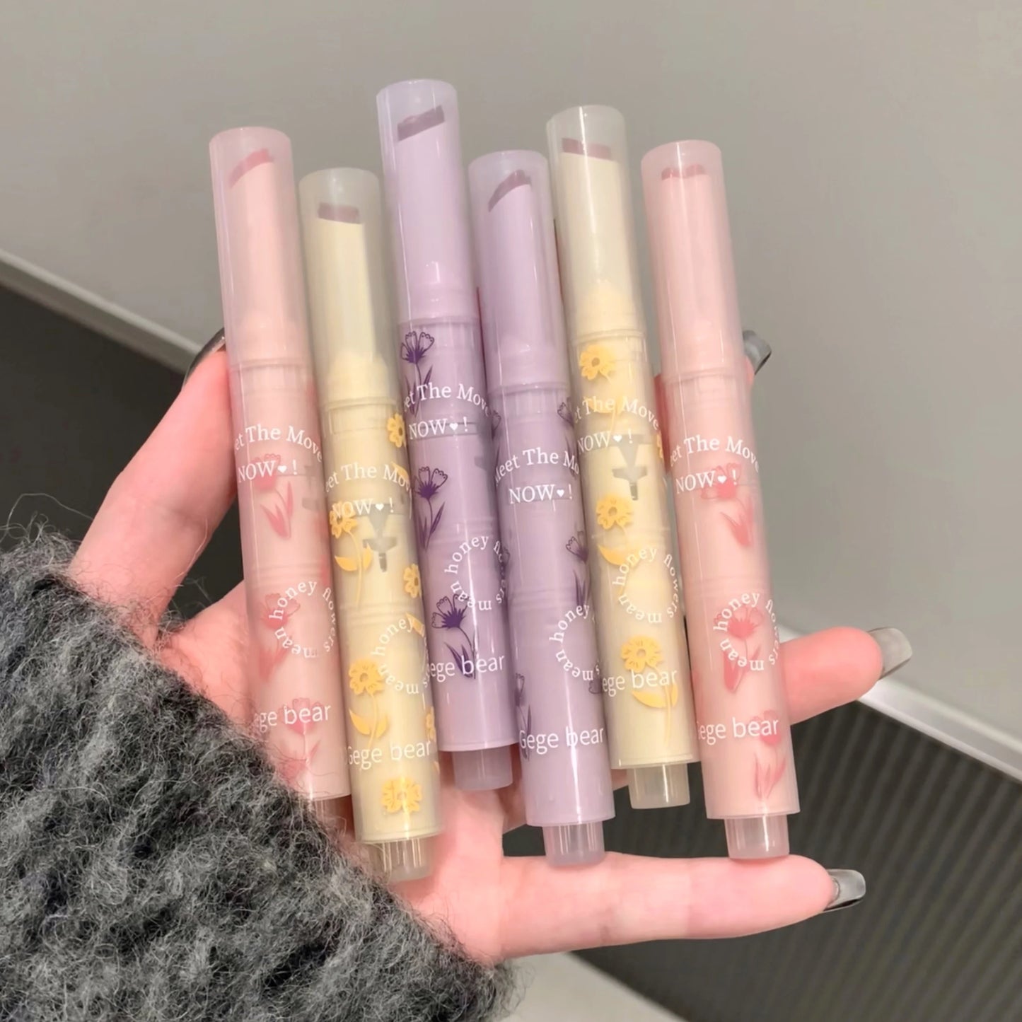 Jelly Heart Lipstick Gogo Little Bear Flower Language Secret Meaning Moisturizing and Hydrating Color Lipstick Pen