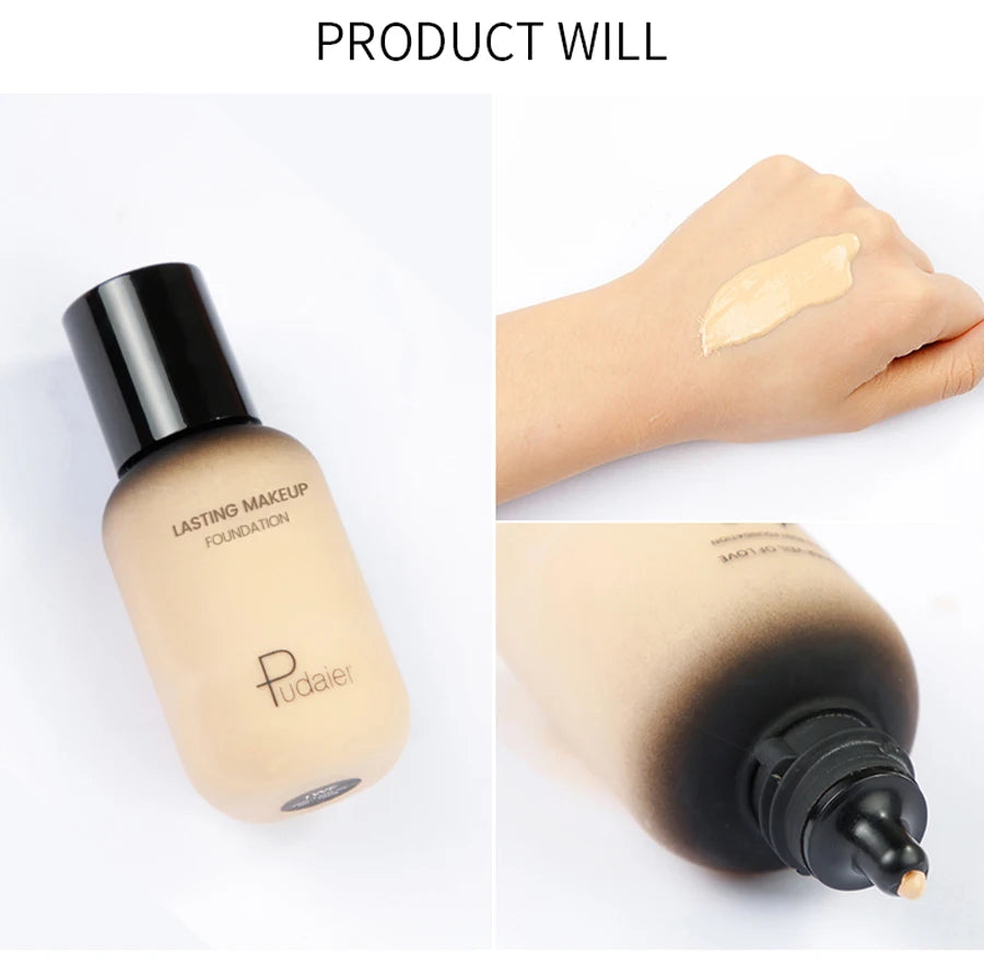 40ML Face Liquid Foundation Full Concealer Makeup Waterproof Base Brighten Whitening Cover Dark Circle Matte Foundation Cosmetic