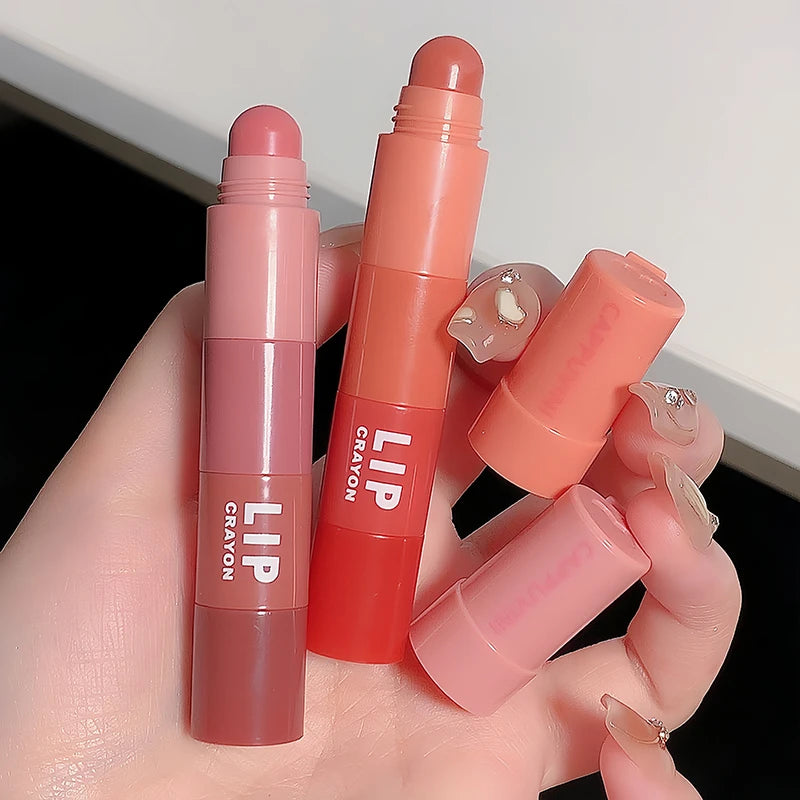 4 in 1 Red Matte Lipstick Crayon Kit Combo Pink Lip Tint Velvet Sexy Red Moisturizing Lipstick Pen Waterproof Lasting Lip Makeup