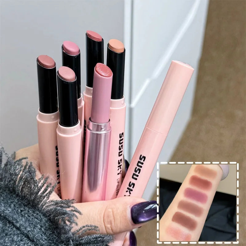 1Pc Moisturizing Velvet Matte Lipstick Hazelnut Mousse Long Waterproof Light Natural Warm Brown Red Toned Lip Tint Make Up Stain