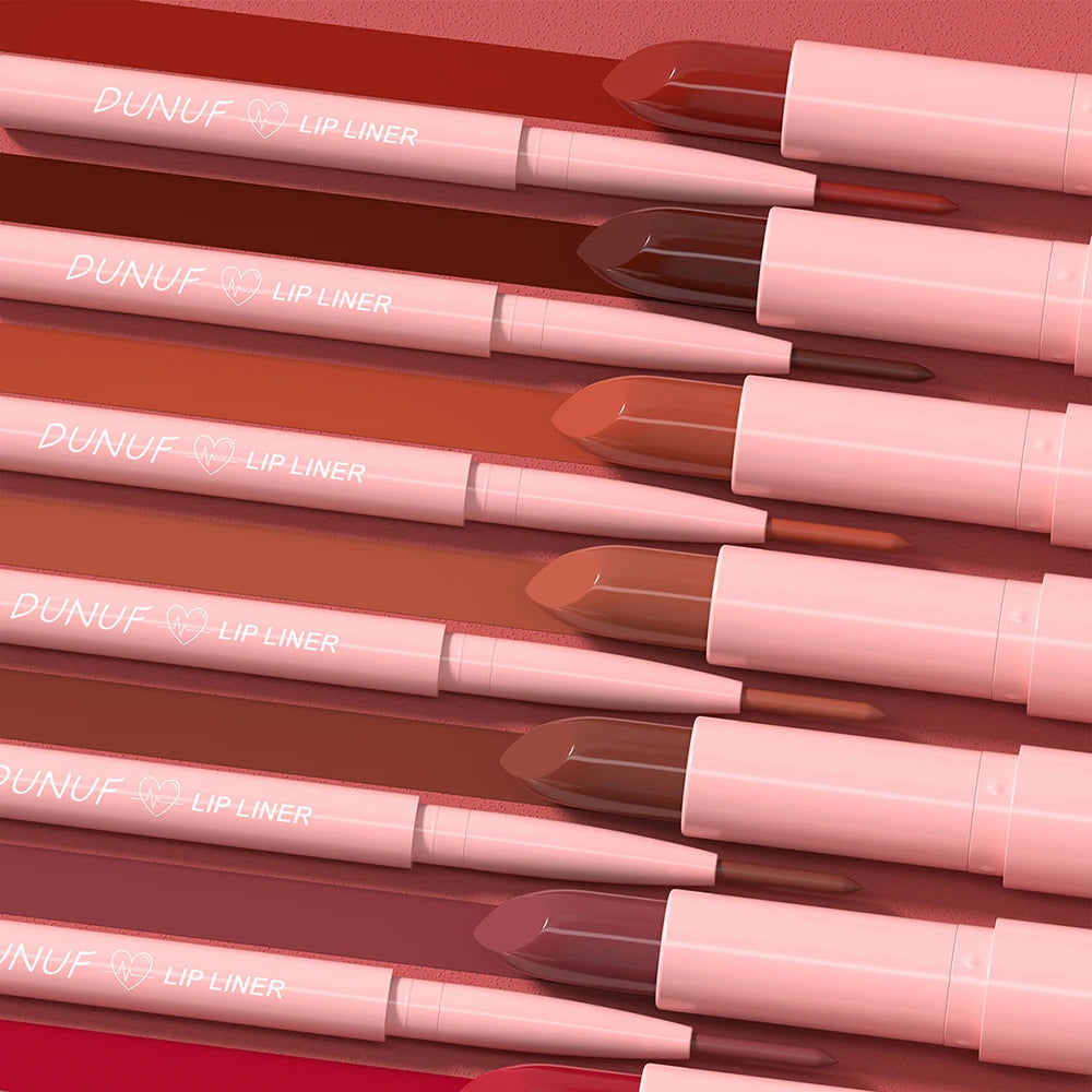 Red Brown Matte Lipstick Lip Liner Set Waterproof Long Lasting Hydrating Non Sticky Contour Lip Makeup