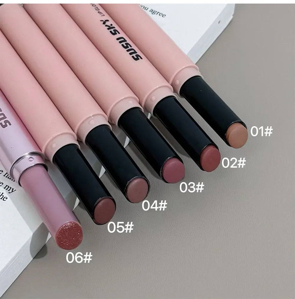 1Pc Moisturizing Velvet Matte Lipstick Hazelnut Mousse Long Waterproof Light Natural Warm Brown Red Toned Lip Tint Make Up Stain