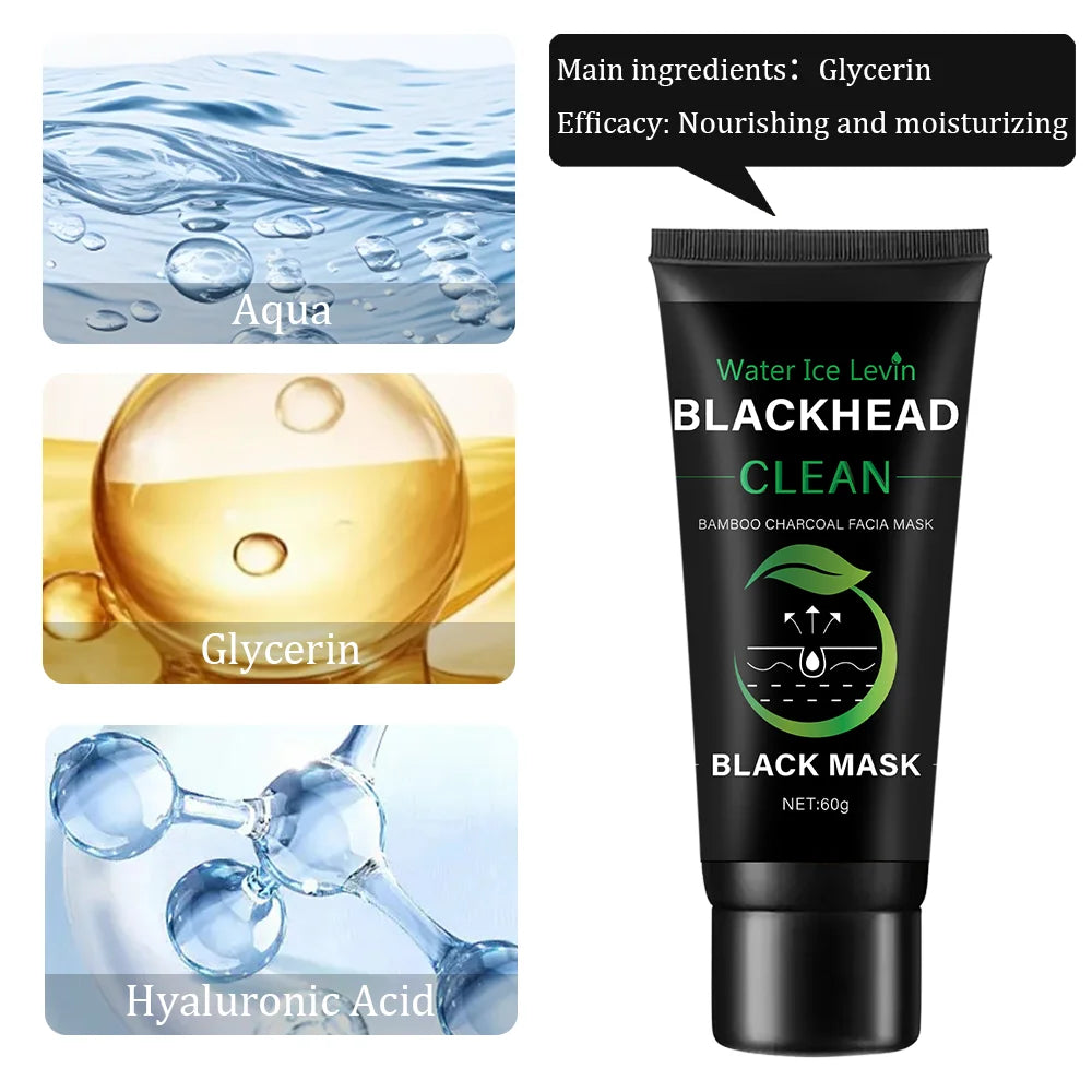 Bamboo Charcoal Fiber Mask Blackhead Removal Deep Mask Deep Cleansing Cleansing Exfoliating Mask Treatment Black Mask