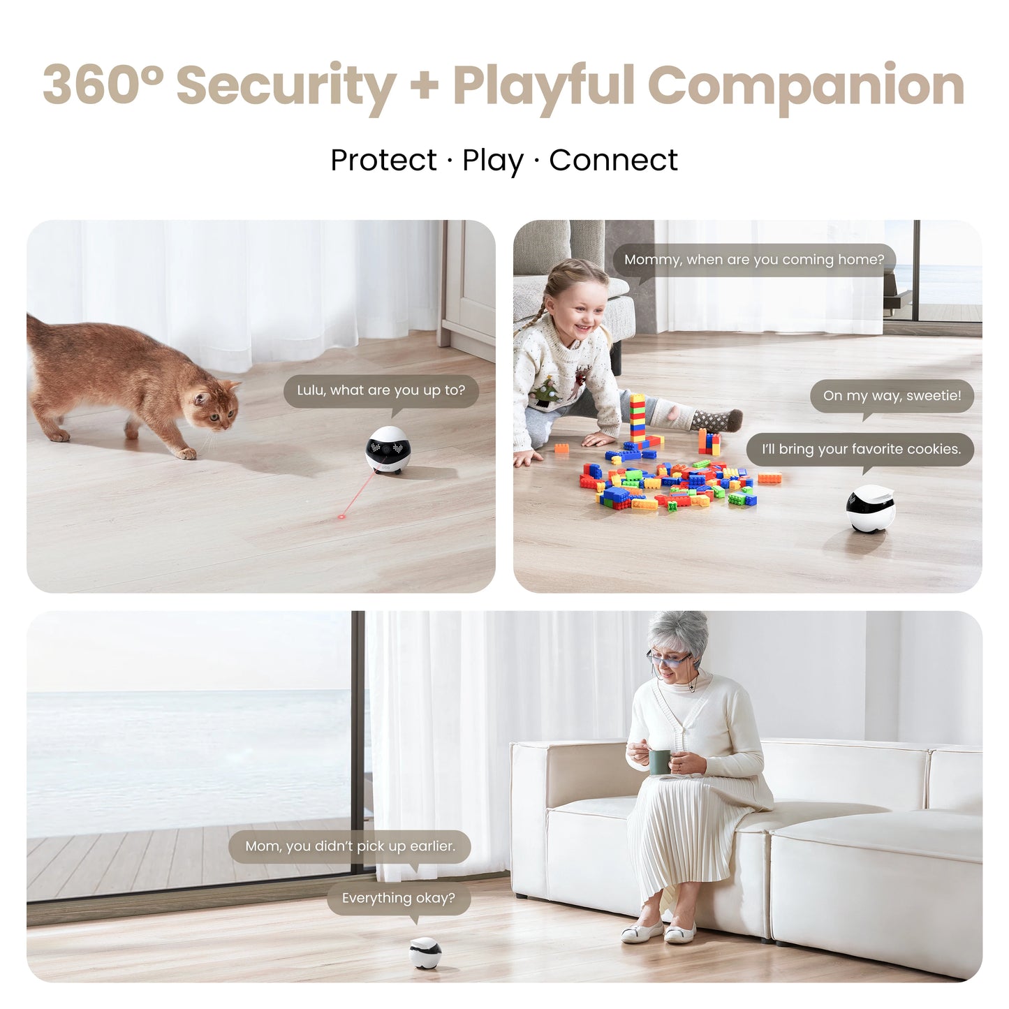 Enabot EBO AIR 2 Companion Robot 2K  Home Security Pet Camera Night Vison Wireless APP Remote Control for Dog Cat Baby