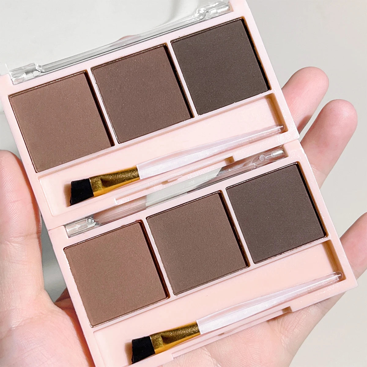 3-Color Brow Powder Set with Brush - Long-lasting, color-resistant, versatile contour makeup set for natural, three-dimensional