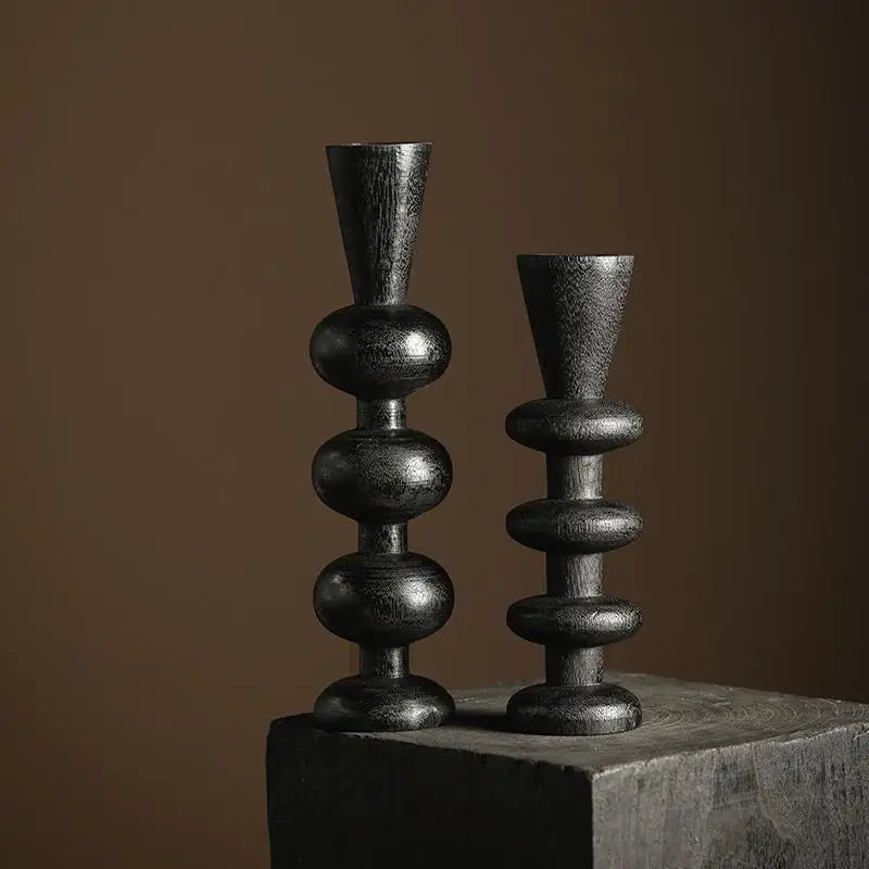 Retro Wooden Candle Holder