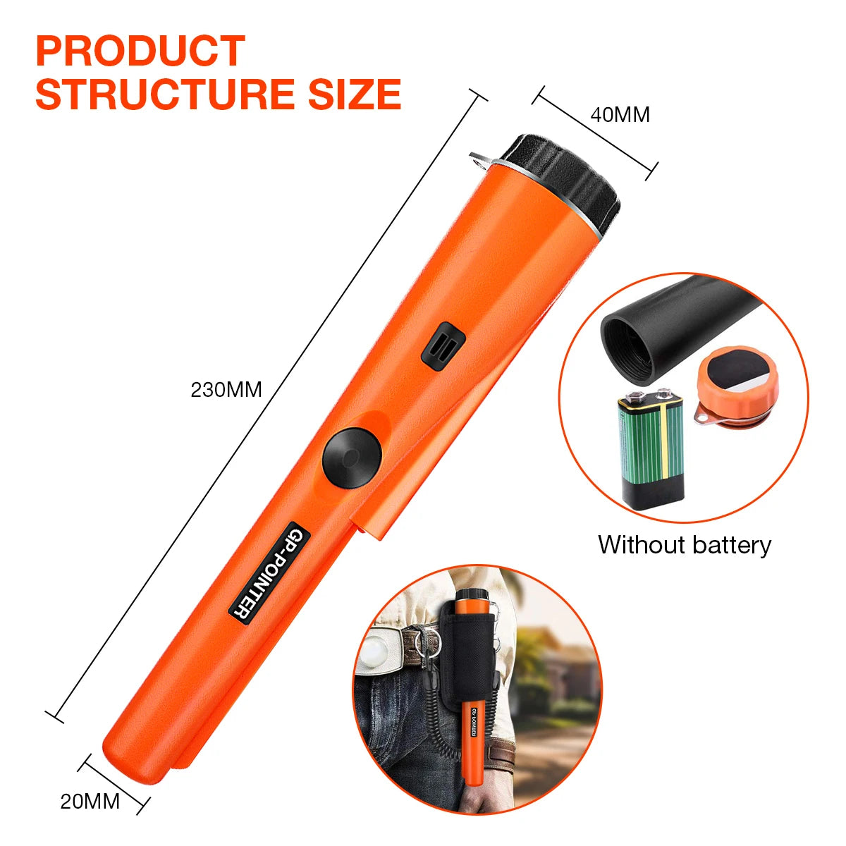 Professional Metal Detector Pointer Pinpoint Waterproof Handheld Metal Detector for Metal Coin Gold