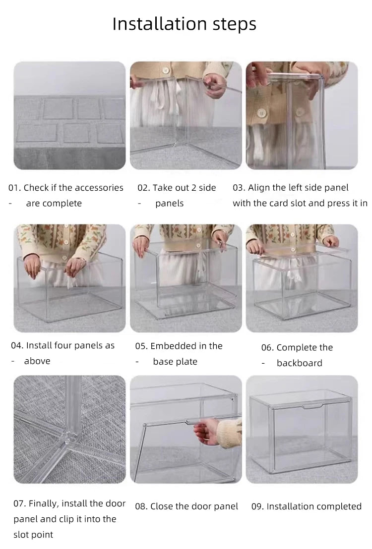 Labubu large summer display box blind box storage display rack, Labubu plastic transparent acrylic display cabinet