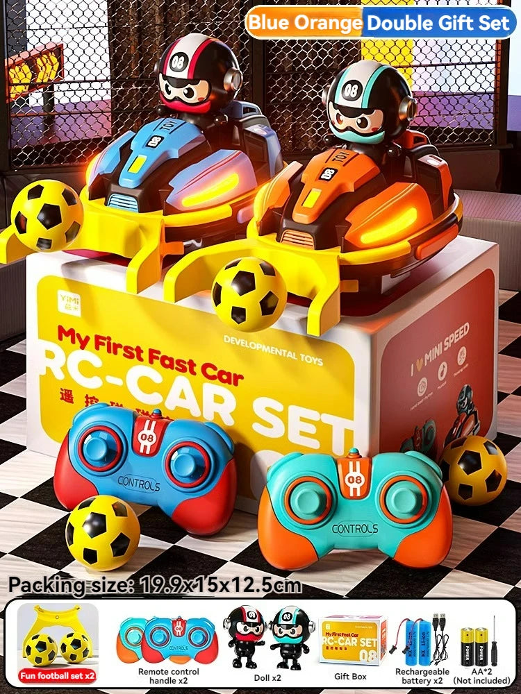 RC Football Sports Battle Bumper Car Toy for Kid Catapult Robot Karting Toy with Music Light RC Game for Boy Girl Family Battles